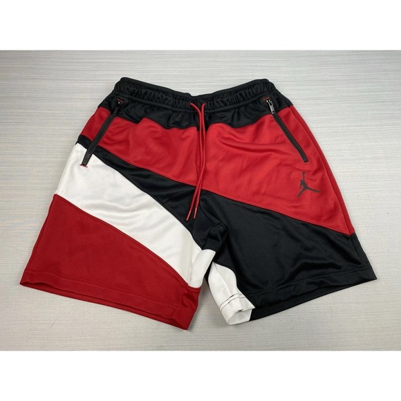 Nike Air Jordan Basketball Shorts Jumpman Black Red White Men's Medium - Picture 1 of 10